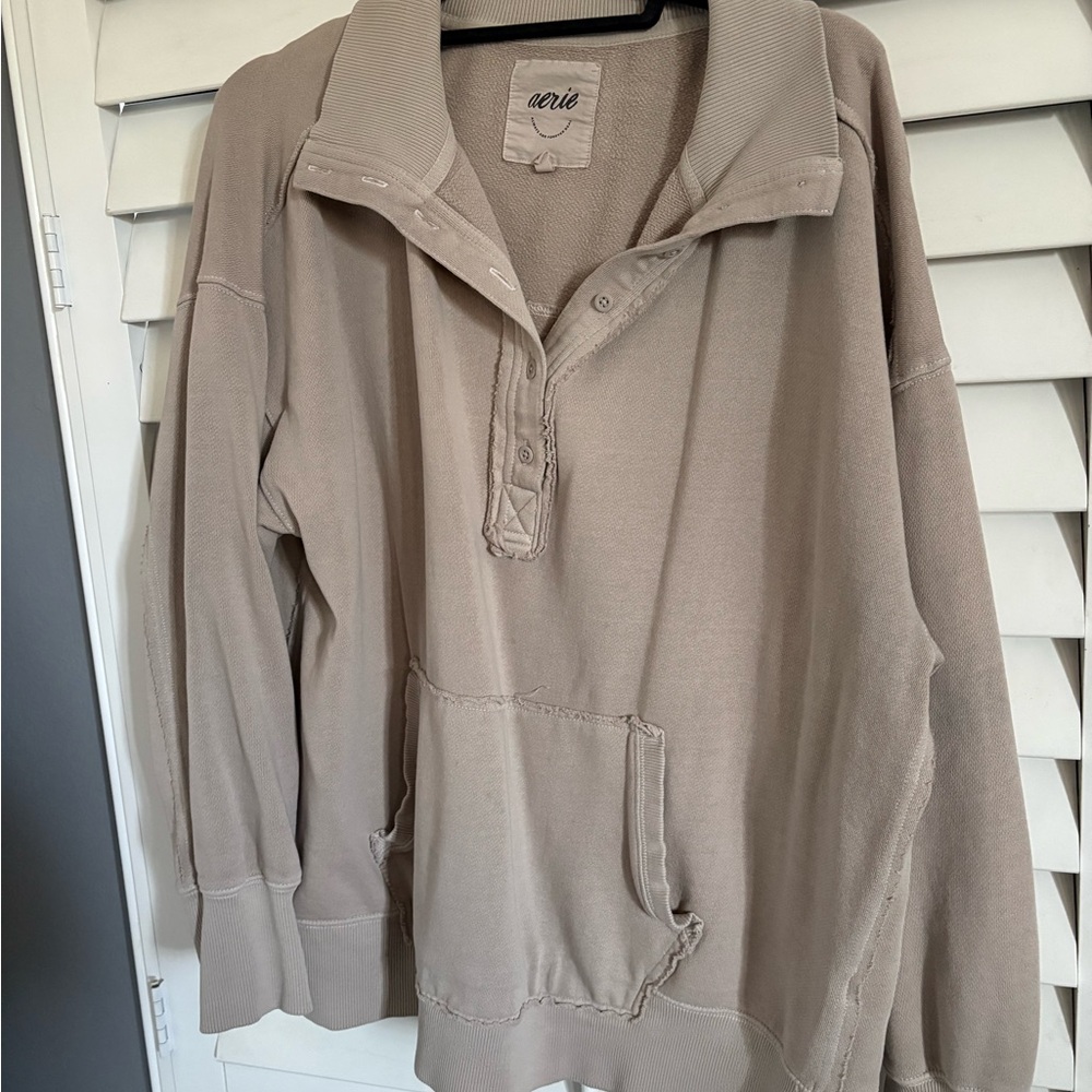 aerie Neutral Taupe Pullover Hoodie